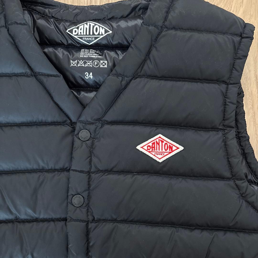 DANTON ダントン ダウンベスト インナーダウン　ブラック 黒 34 XS