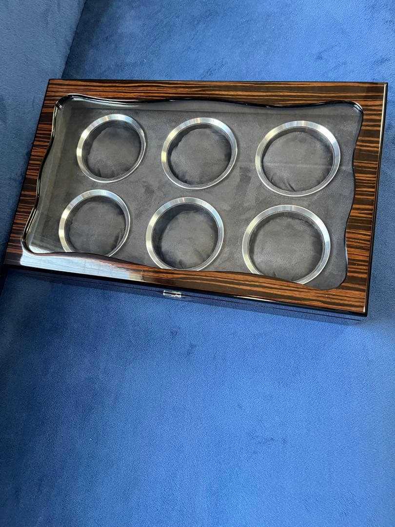 エスプリマ腕時計収納ケース6個用　鍵付き　木　コクタン　高級コレクション