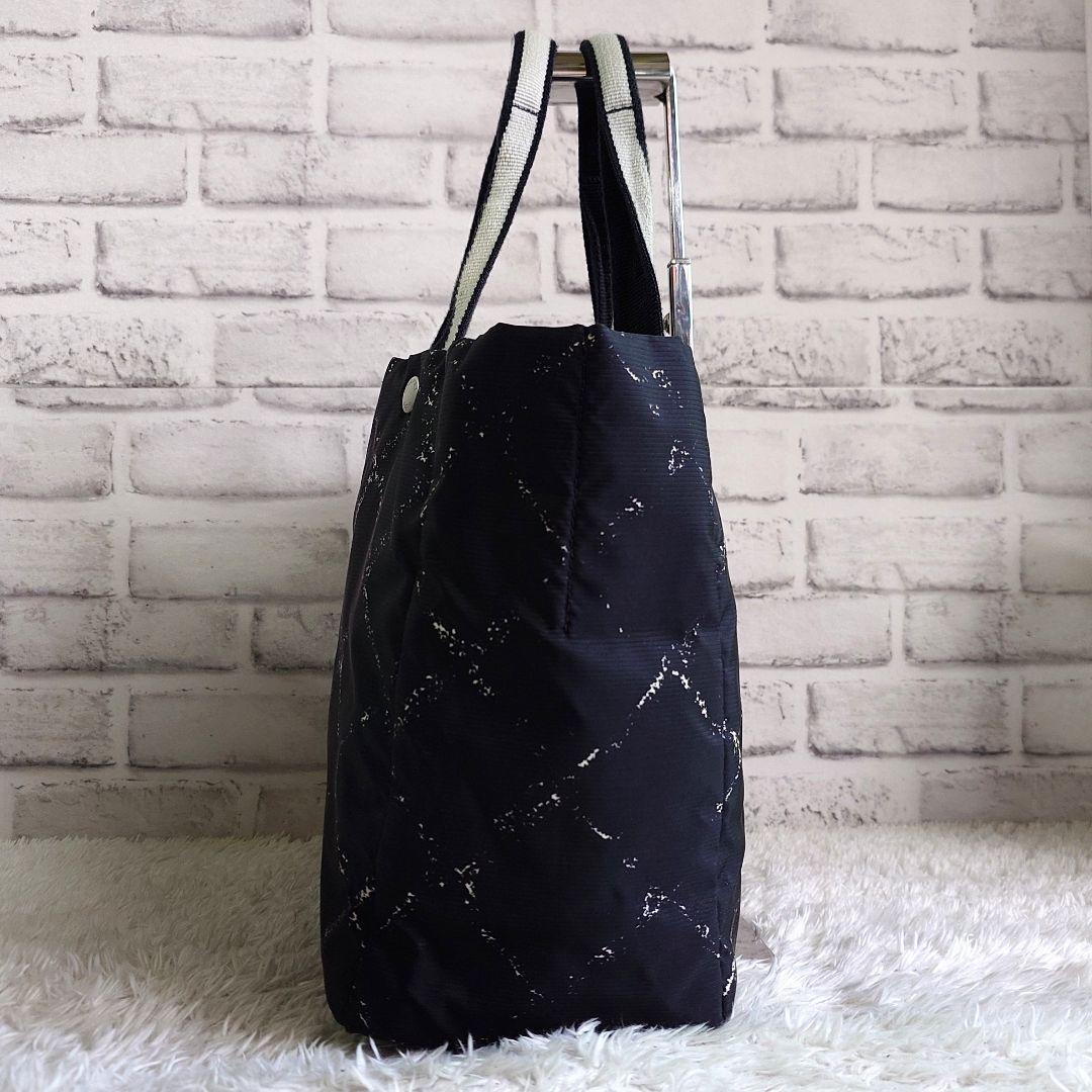 シャネル トラベルライン トートバッグ A4収納可能 ブラック シルバー金具