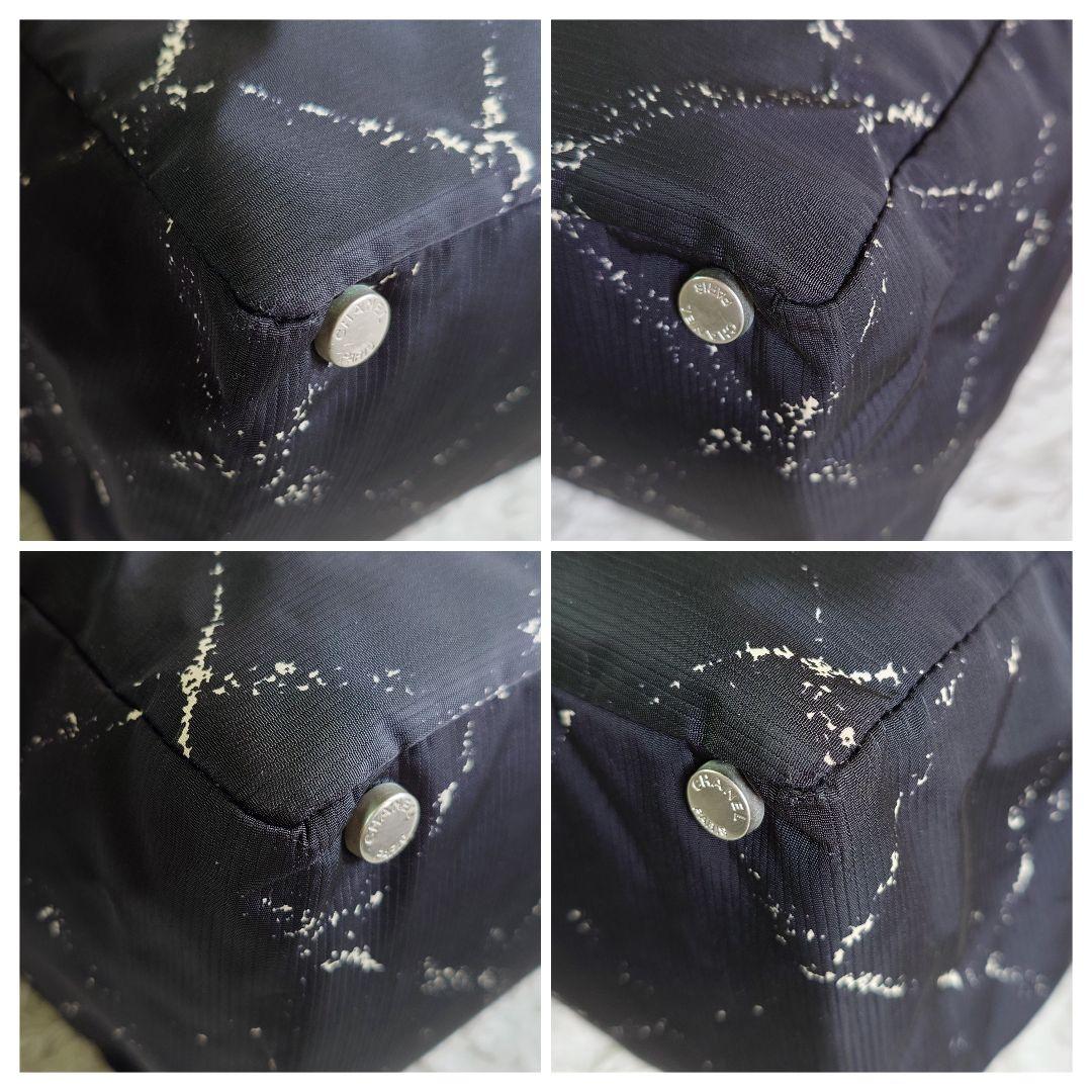 シャネル トラベルライン トートバッグ A4収納可能 ブラック シルバー金具