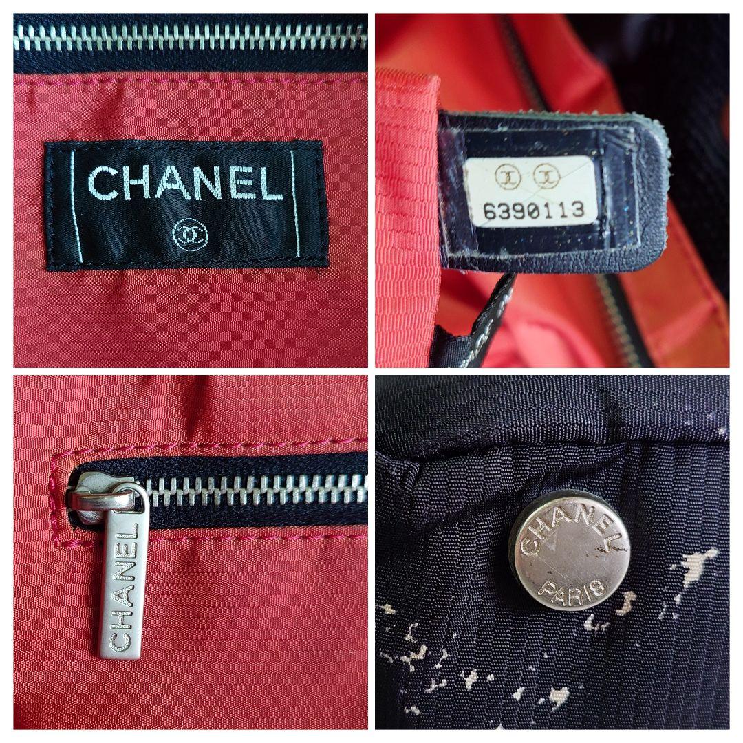 シャネル トラベルライン トートバッグ A4収納可能 ブラック シルバー金具