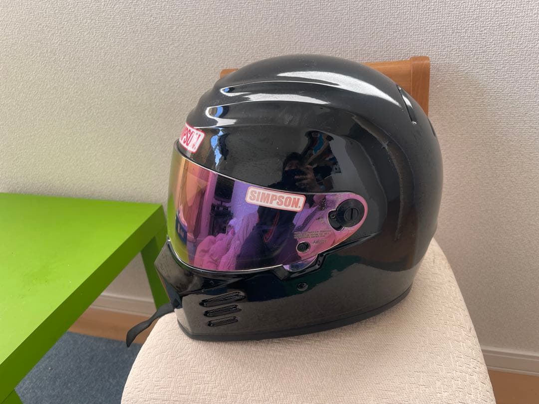 SIMSPON フルフェイスヘルメット ブラック ミラーシールド