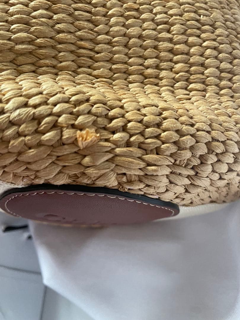 Chloe カゴバッグ　アイボリー　WOODY スモールバスケット