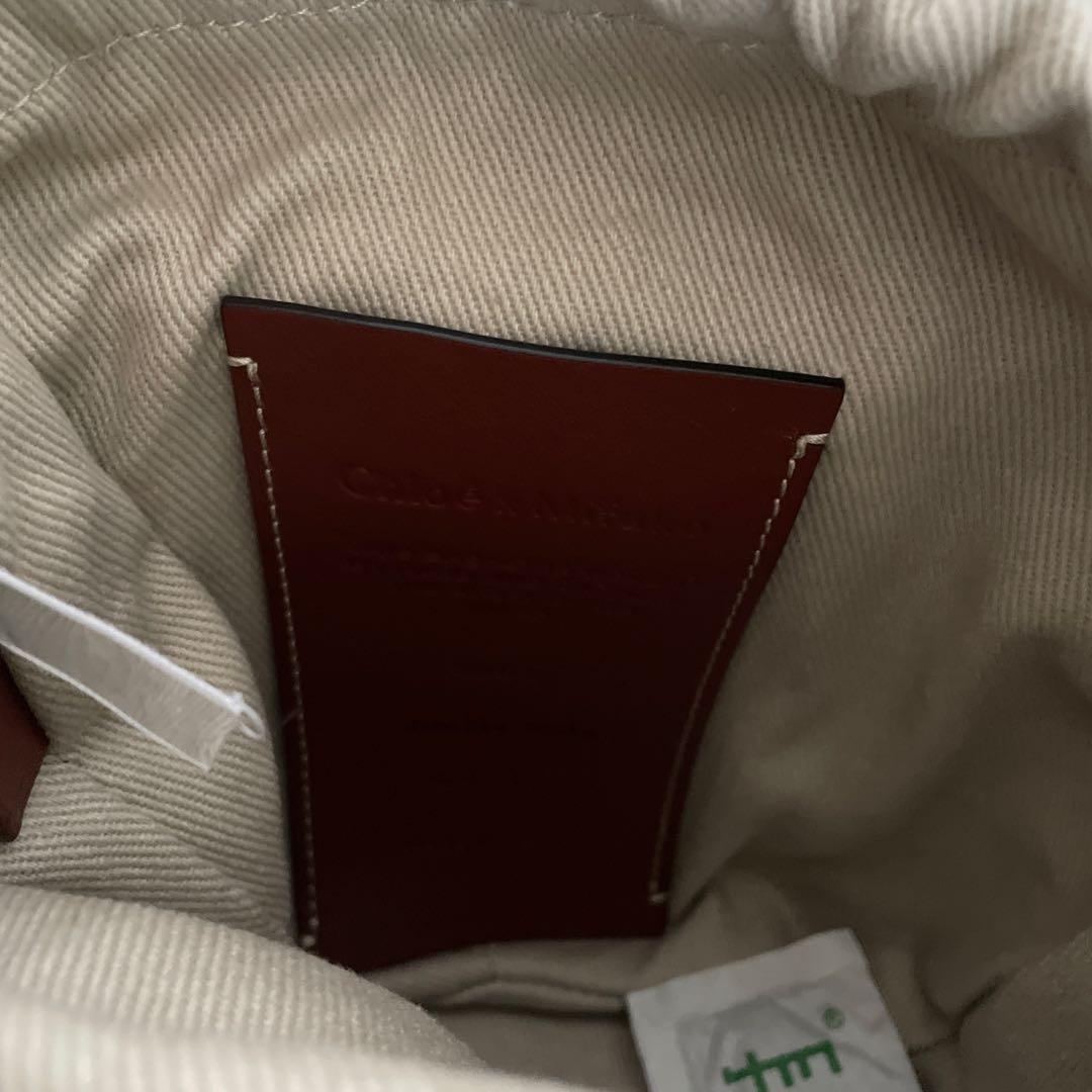 Chloe カゴバッグ　アイボリー　WOODY スモールバスケット