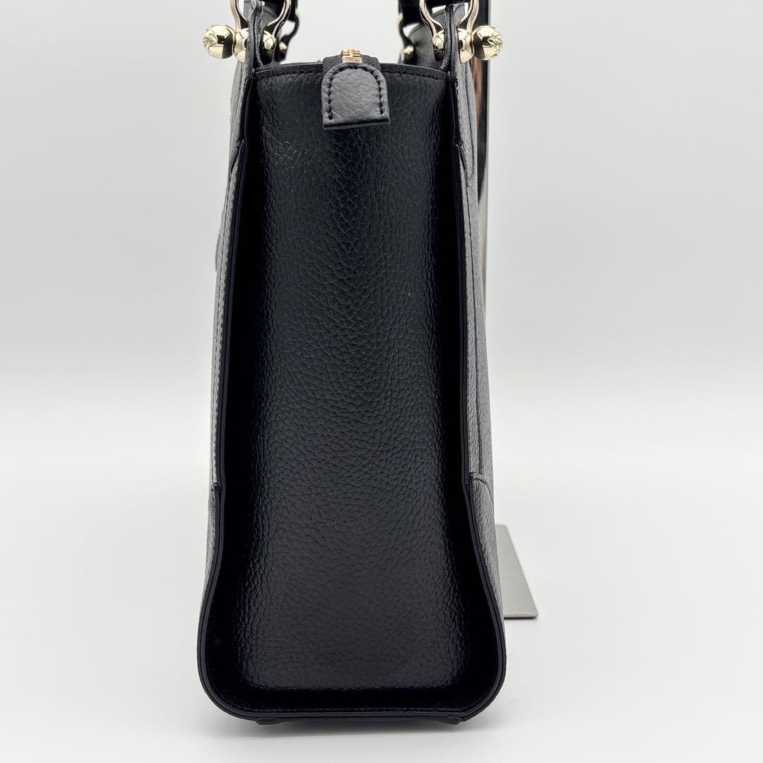 【美品】ANNA SUI 自立 底鋲 肩掛け A4 ビジネスバッグ ロゴ レザー