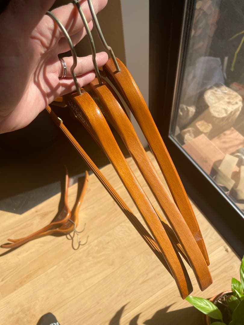 エルメス　木製衣類ハンガー 5本セット　#Hermes