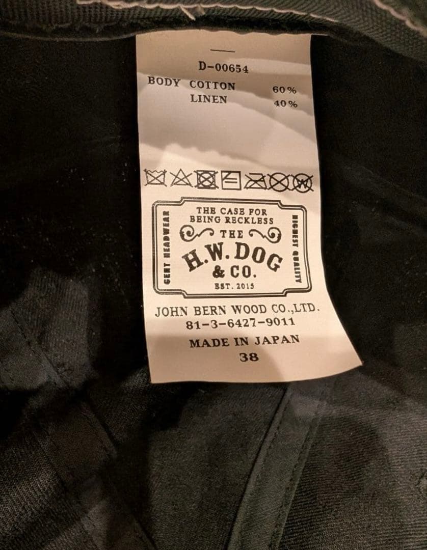 THE.H.W.DOG&CO キャスケット コットンリネン ブラック