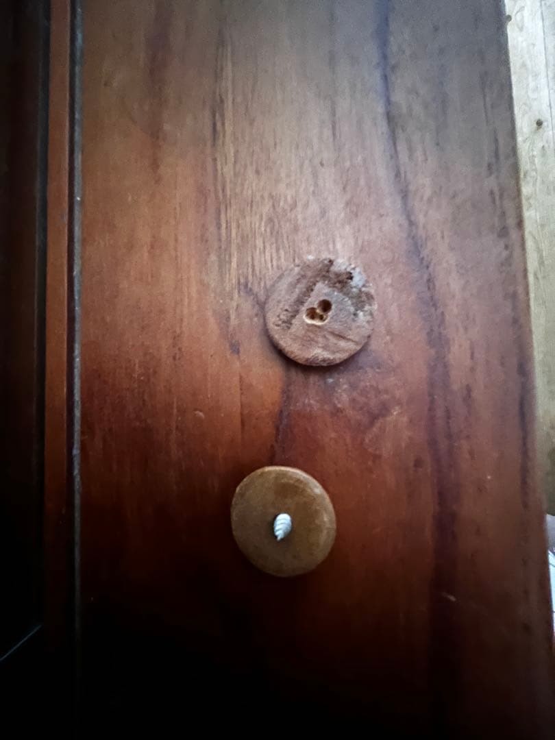 アンティーク木製ガラス扉キャビネット