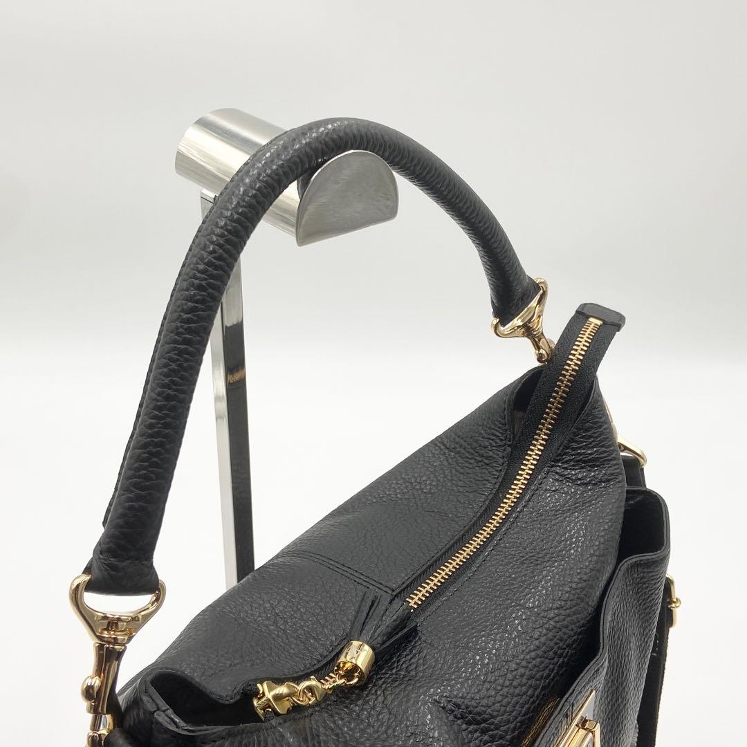 未使用級　ATAO アタオ　ウィークエンド　ショルダーバッグ　レザー　ブラック