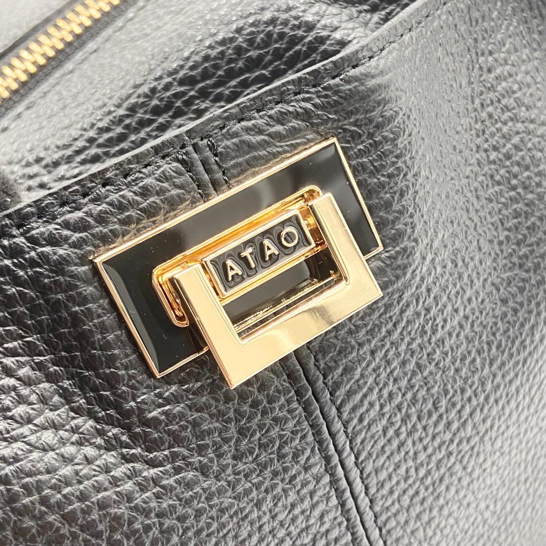 未使用級　ATAO アタオ　ウィークエンド　ショルダーバッグ　レザー　ブラック