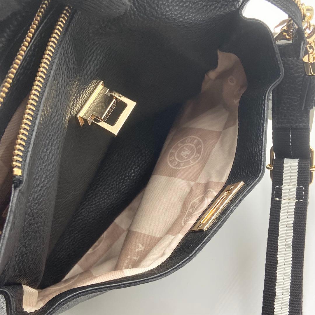 未使用級　ATAO アタオ　ウィークエンド　ショルダーバッグ　レザー　ブラック