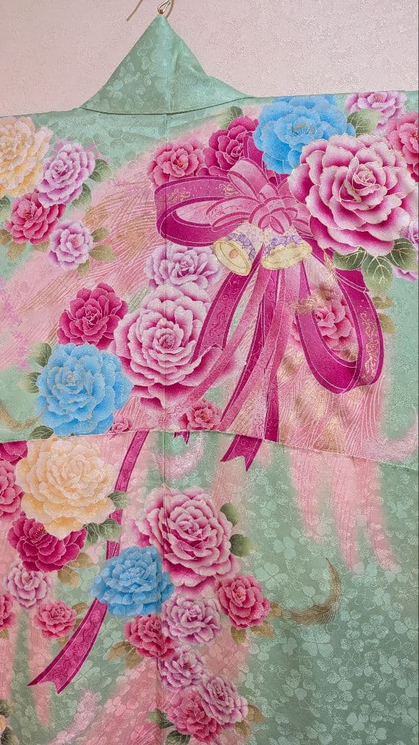 【松田聖子プロデュースブランド】振袖 ミントグリーン 花柄•Ｌサイズ