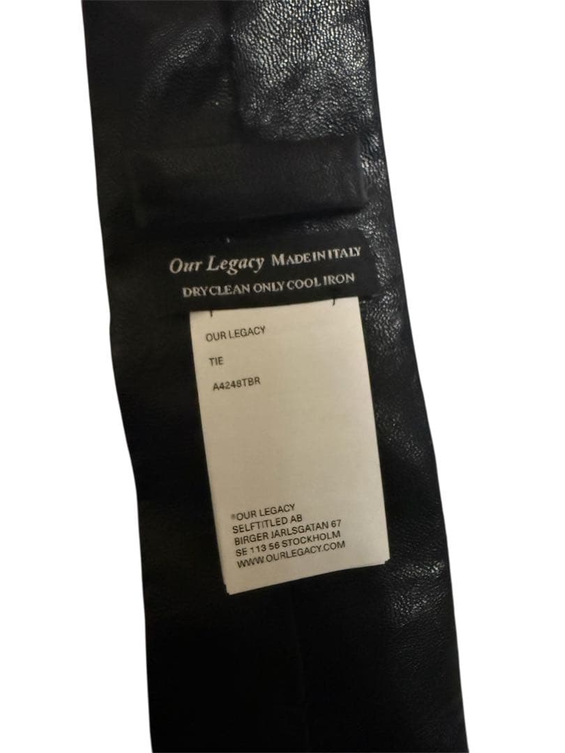 OUR LEGACY アワーレガシー ブラック リアルフェイクレザー タイ