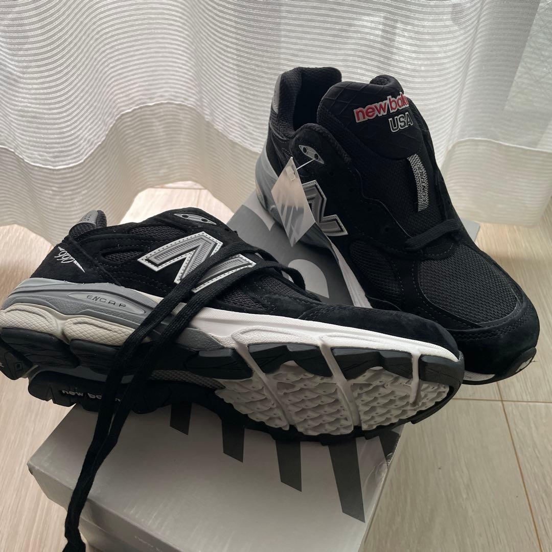 ハ*楽様 New Balance 990v3 ブラック 24cm ニューバランス