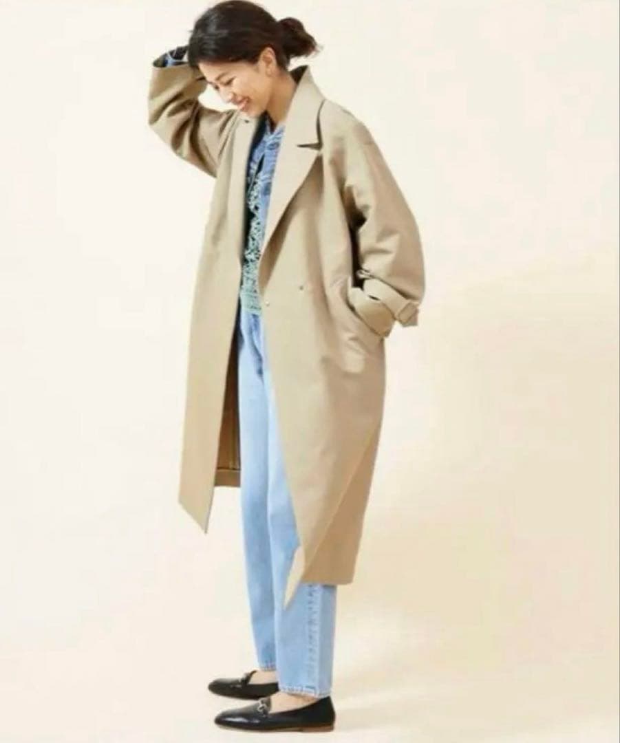 IENAコットンWクロスオーバーチェスターコート 38サイズ