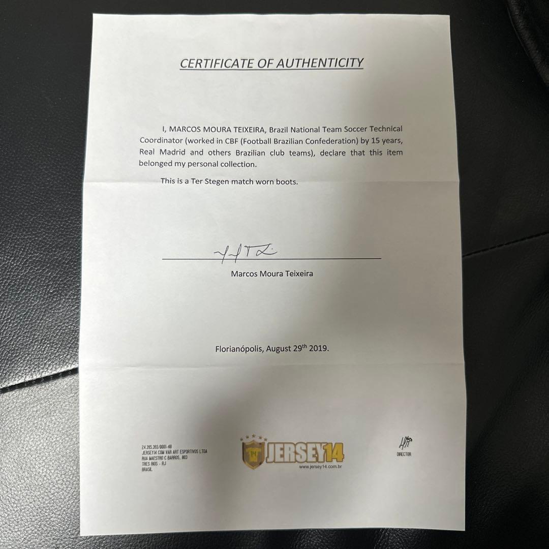 テアシュテーゲン　実使用スパイク　証明書付き アディダス プレデター　バルセロナ