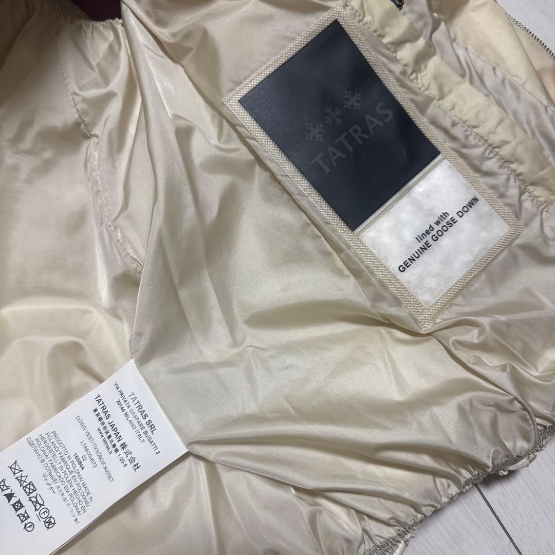 【お値下げ交渉可！】TATRAS アイボリー ダウンベスト フード付き
