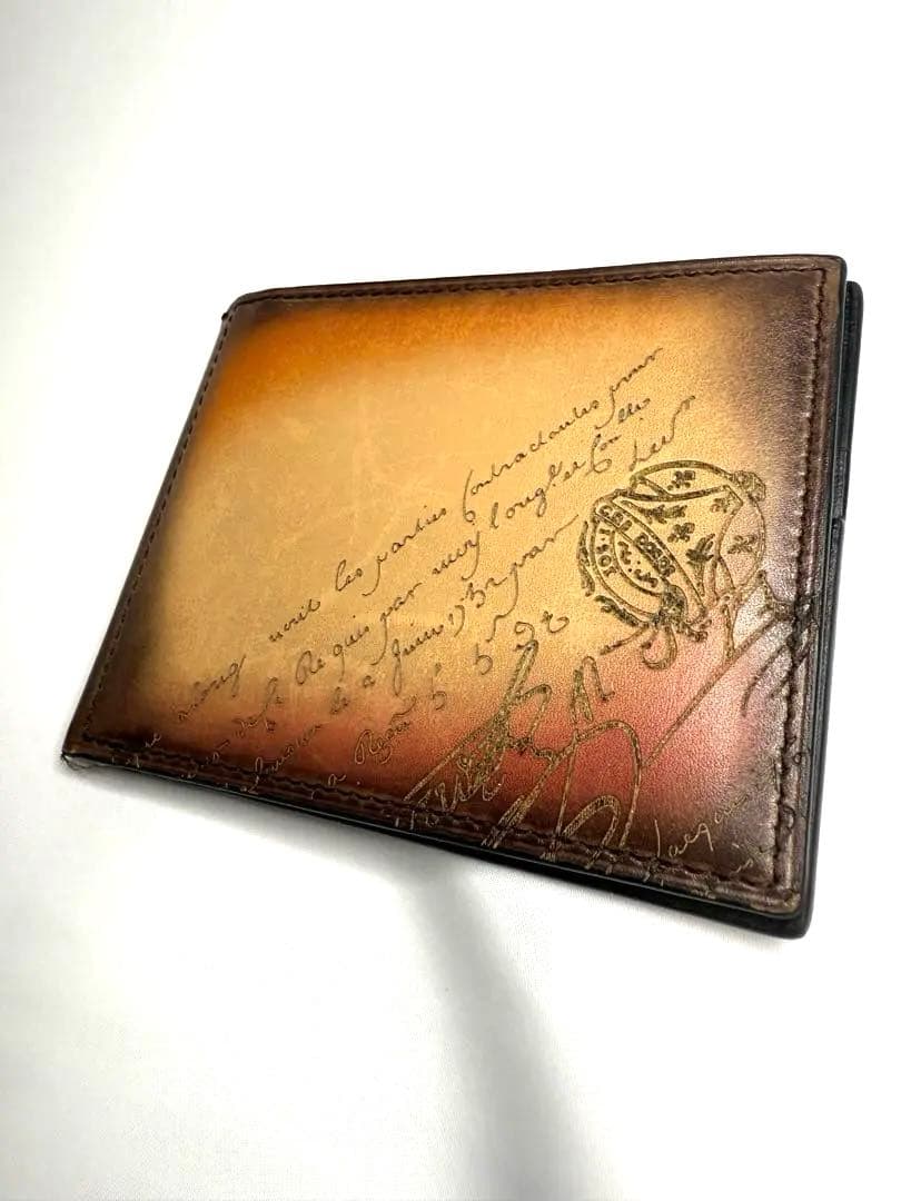 BERLUTI 二つ折り財布 ブラウンレザー　マネークリップ