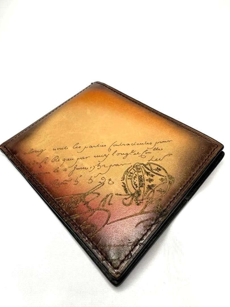 BERLUTI 二つ折り財布 ブラウンレザー　マネークリップ