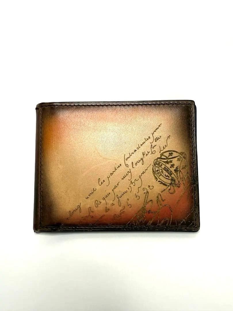 BERLUTI 二つ折り財布 ブラウンレザー　マネークリップ