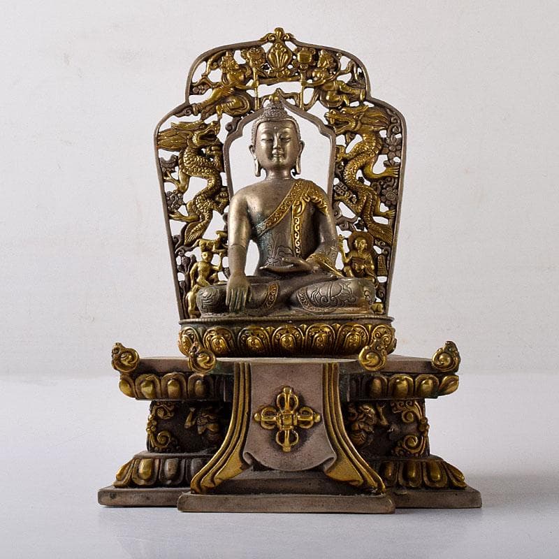 仏教美術　古銅塗金　チベット仏　仏像　置物　V　7815