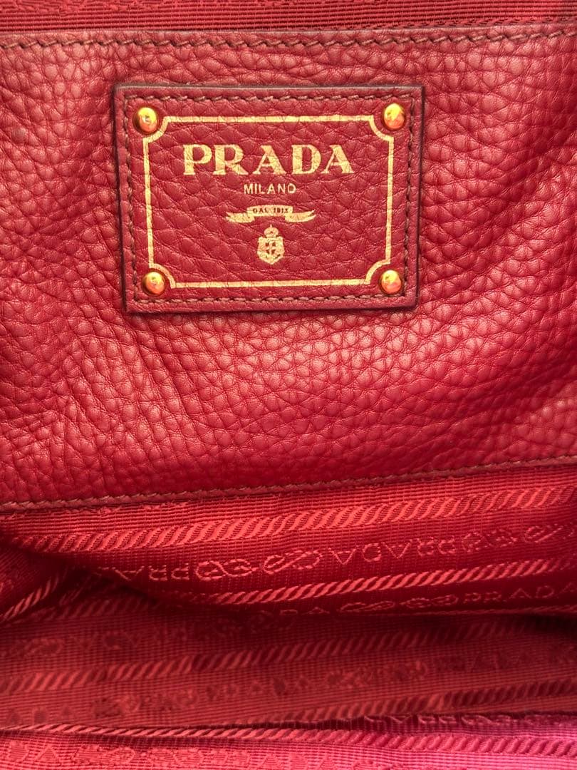 PRADA レザー 赤 トートバッグ