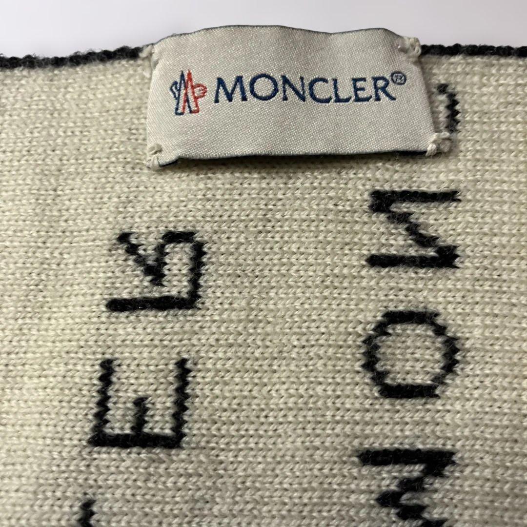 MONCLER モンクレール　ロゴ入りマフラー 黒/白