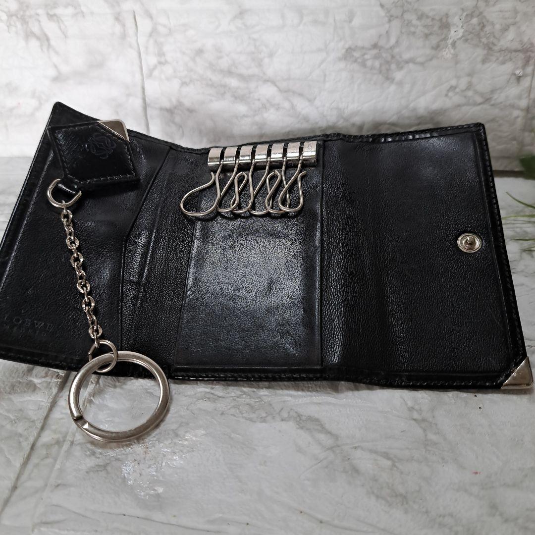 ✨美品✨LOEWE ロエベ 6連 キーケース レザー ブラック チャーム付き