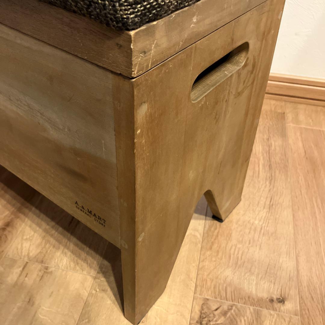 アンティーク風ボックスベンチ 木製　スツール　椅子　イス　いす　収納　インテリア