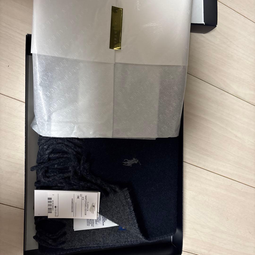バ*ィ様 Ralph Lauren ネイビー マフラー ONEサイズ