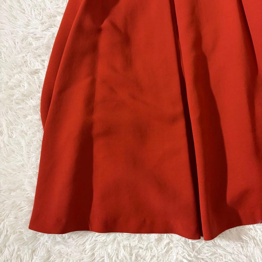 美品 シビラ ノーカラーコート 袖変形 フレア くるみボタン オレンジ