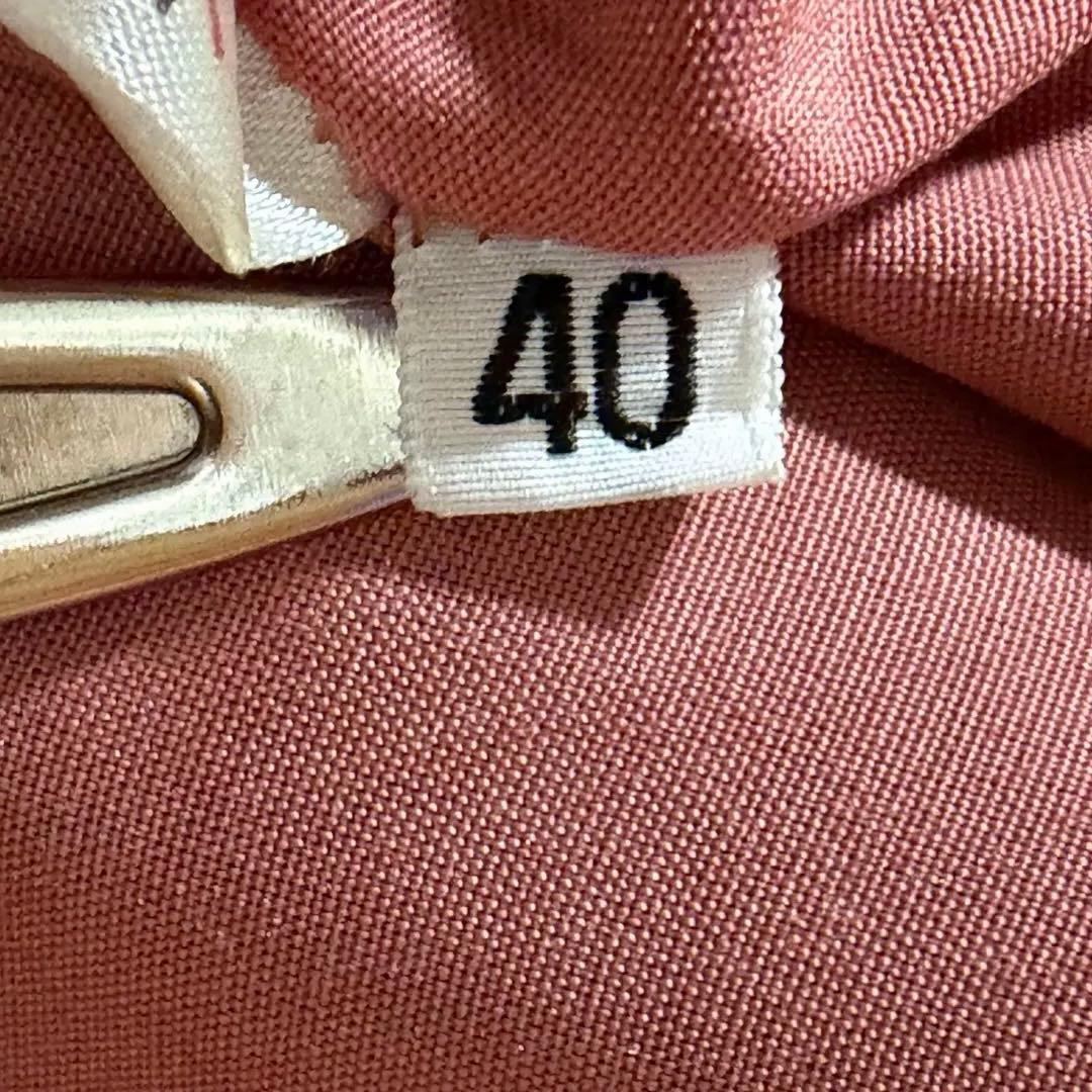 美品 シビラ ノーカラーコート 袖変形 フレア くるみボタン オレンジ