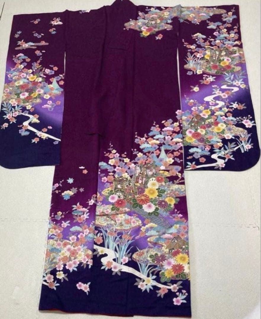 ⭐︎期間限定キャンペーン特価⭐︎美品⭐︎丸昌　紫　振袖古典柄　御所車＋おまけ付き