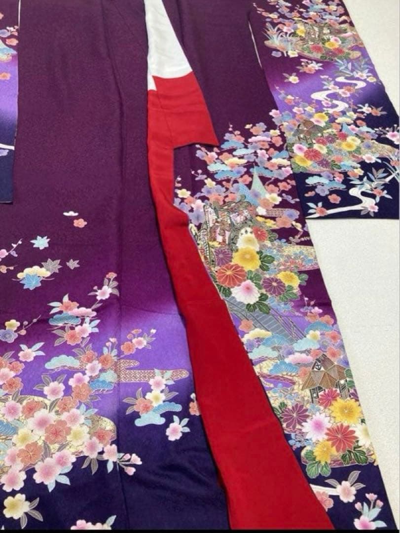 ⭐︎期間限定キャンペーン特価⭐︎美品⭐︎丸昌　紫　振袖古典柄　御所車＋おまけ付き