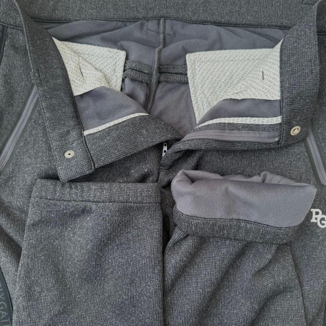 裏起毛　パーリーゲイツ　ジョガーパンツ　XL〜XXL グレー　ロゴサイドライン