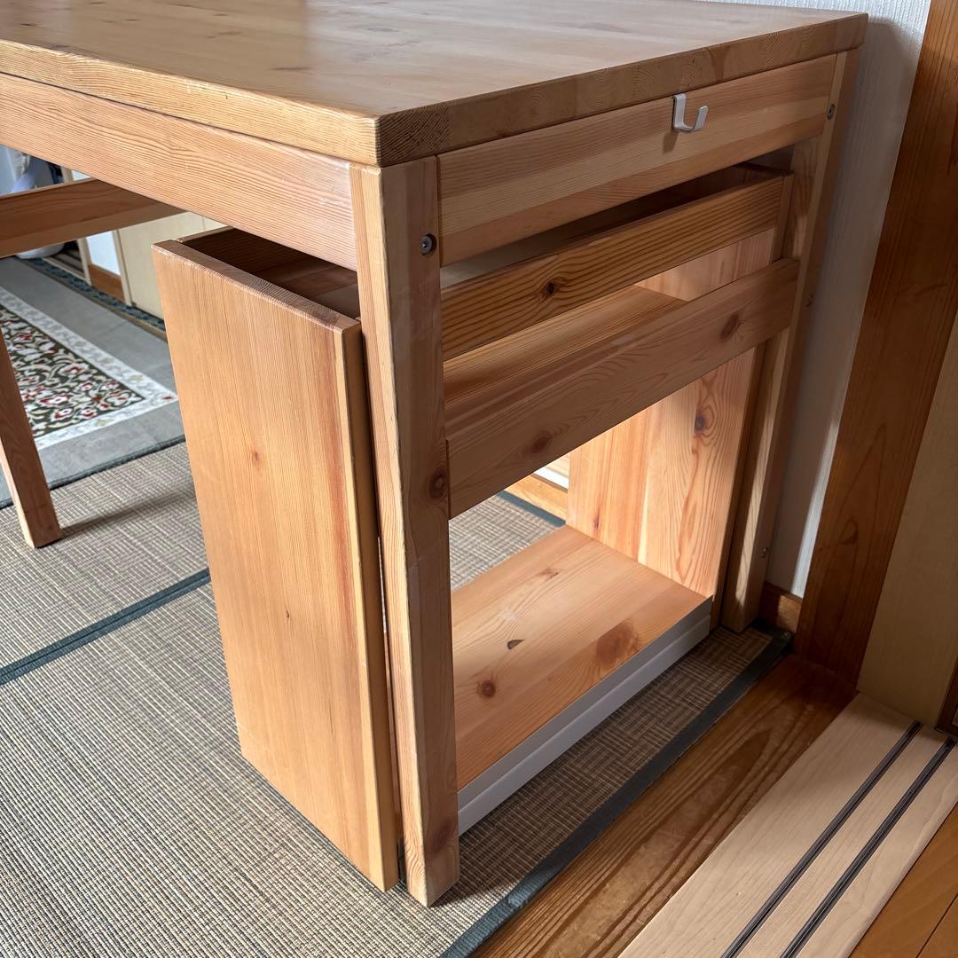 無印良品 パイン材デスク デスクワゴンセット2