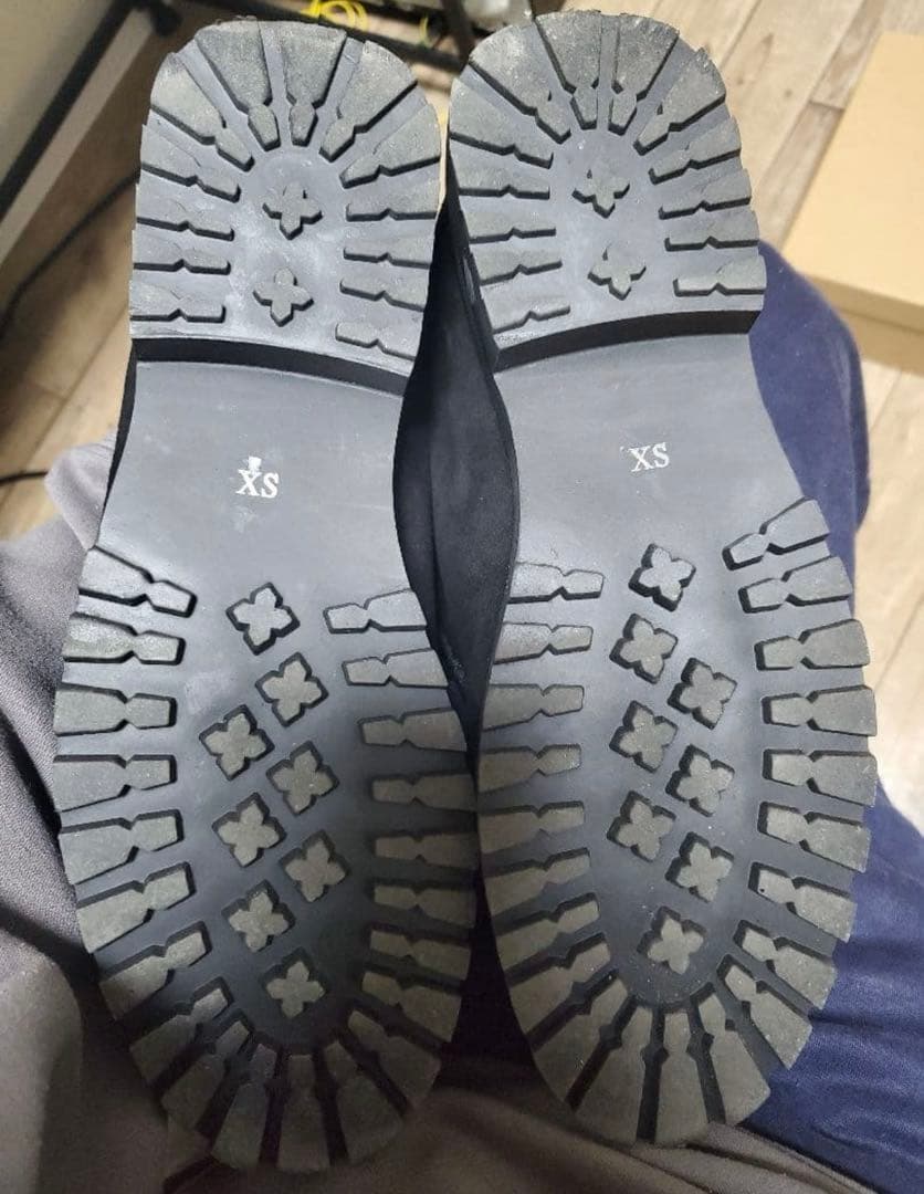 shiun ブーツ　BLACK SUEDE MOCCASIN BLACK/ XS