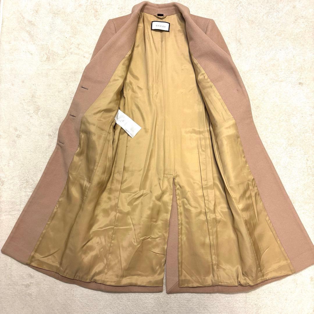 美品⭐️GUCCI ロングコート　ウール　ベージュ キュプラ 36 Sサイズ相当