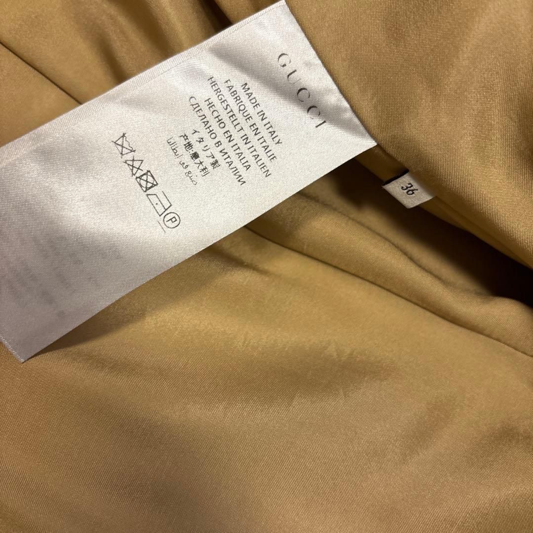 美品⭐️GUCCI ロングコート　ウール　ベージュ キュプラ 36 Sサイズ相当