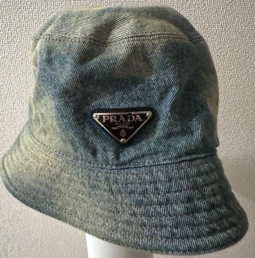 PRADA デニム風 バケットハット レディースMサイズ
