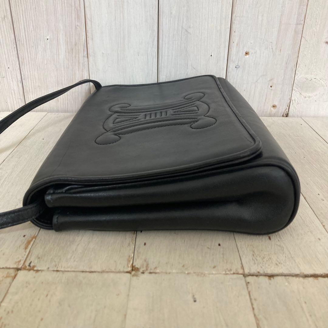 CELINE セリーヌ ショルダーバッグ トリオンフ デカロゴ ブラック