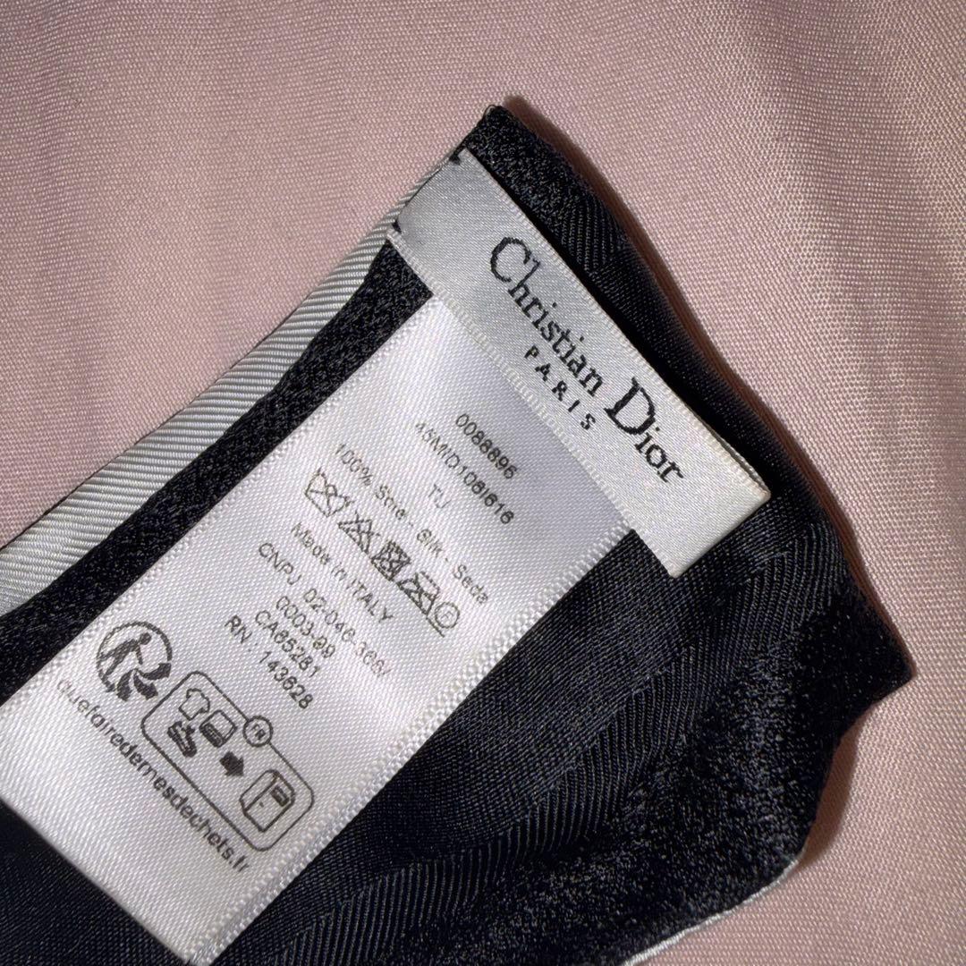 christian dior ディオール　ミッツァ スカーフ 黒　シルク