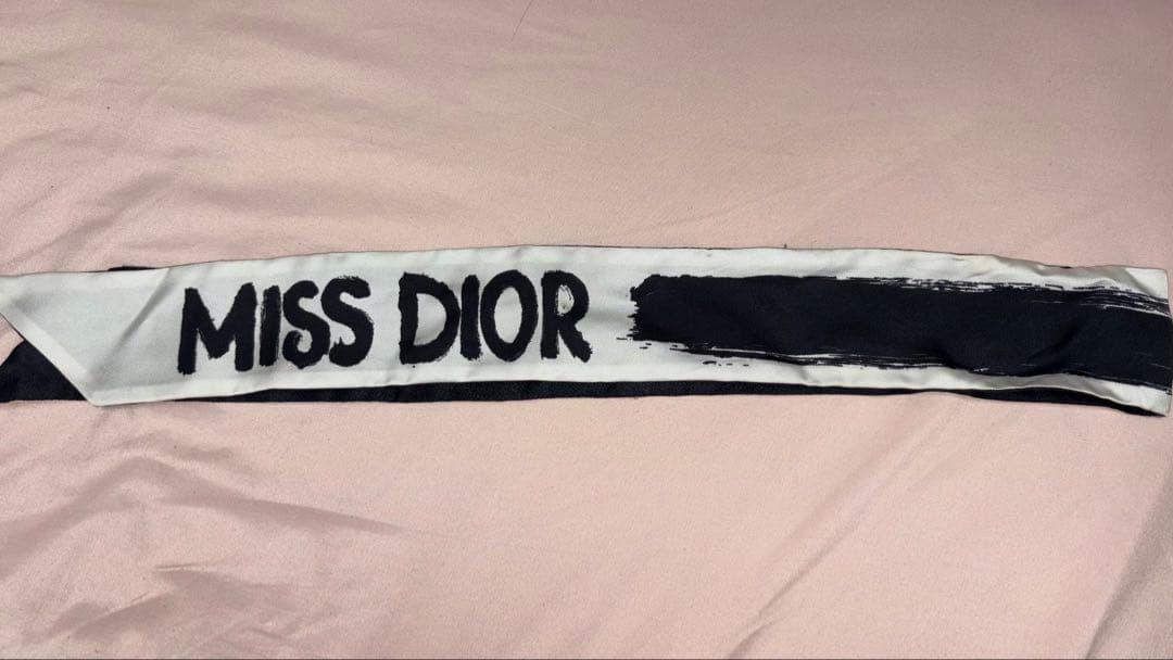 christian dior ディオール　ミッツァ スカーフ 黒　シルク