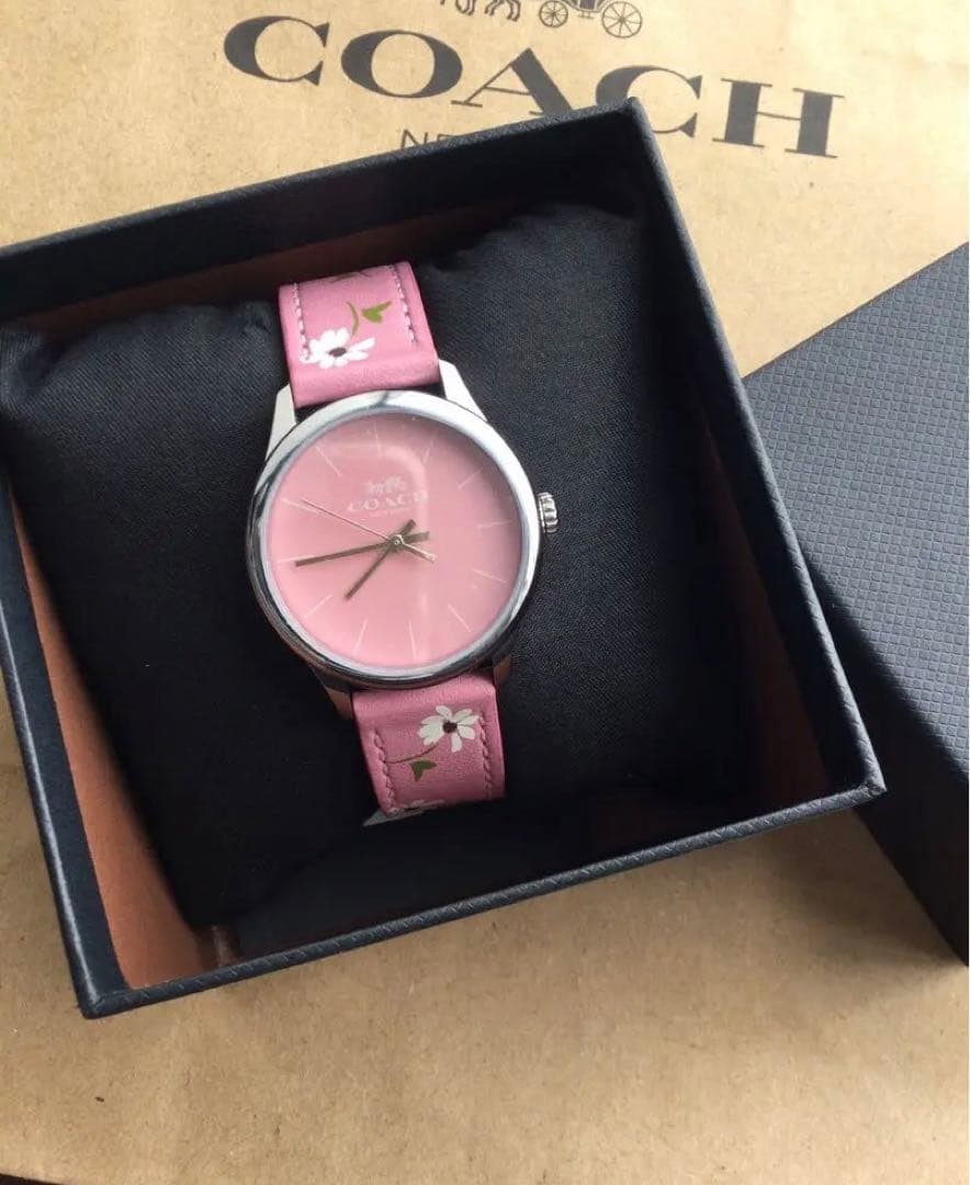 【新品】COACH＊コーチレディース腕時計✳︎フローラル花柄✳︎PINK