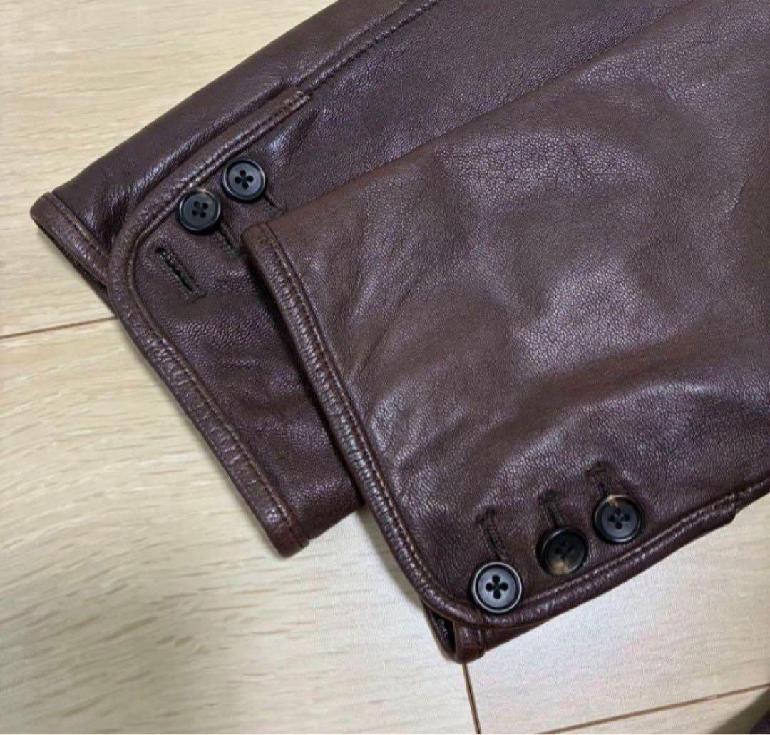 【廃盤・希少品】ポールスミス ラムレザー テーラードジャケット L ブラウン