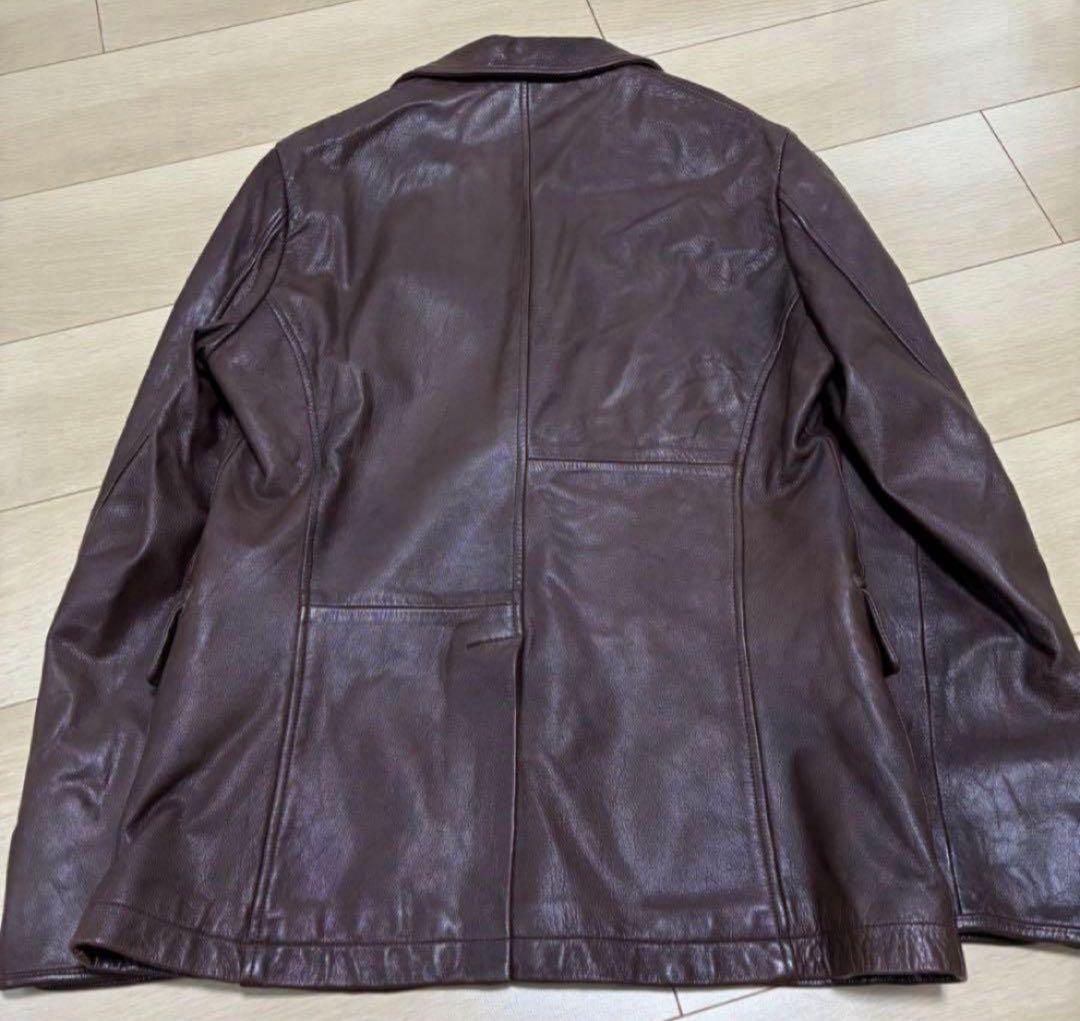 【廃盤・希少品】ポールスミス ラムレザー テーラードジャケット L ブラウン