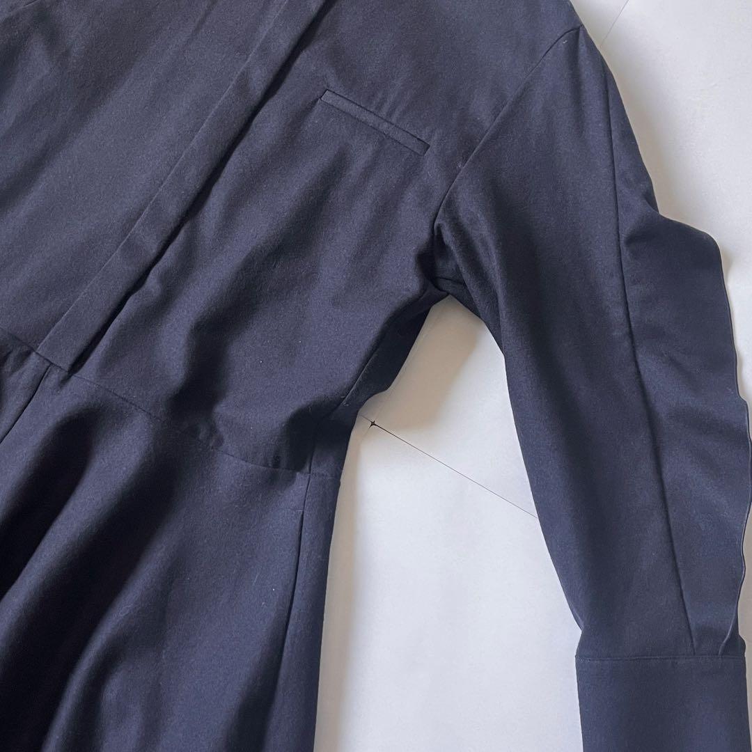 2024 エブール ウールカシミアポプリン リボンタイワンピース 定価10.8万