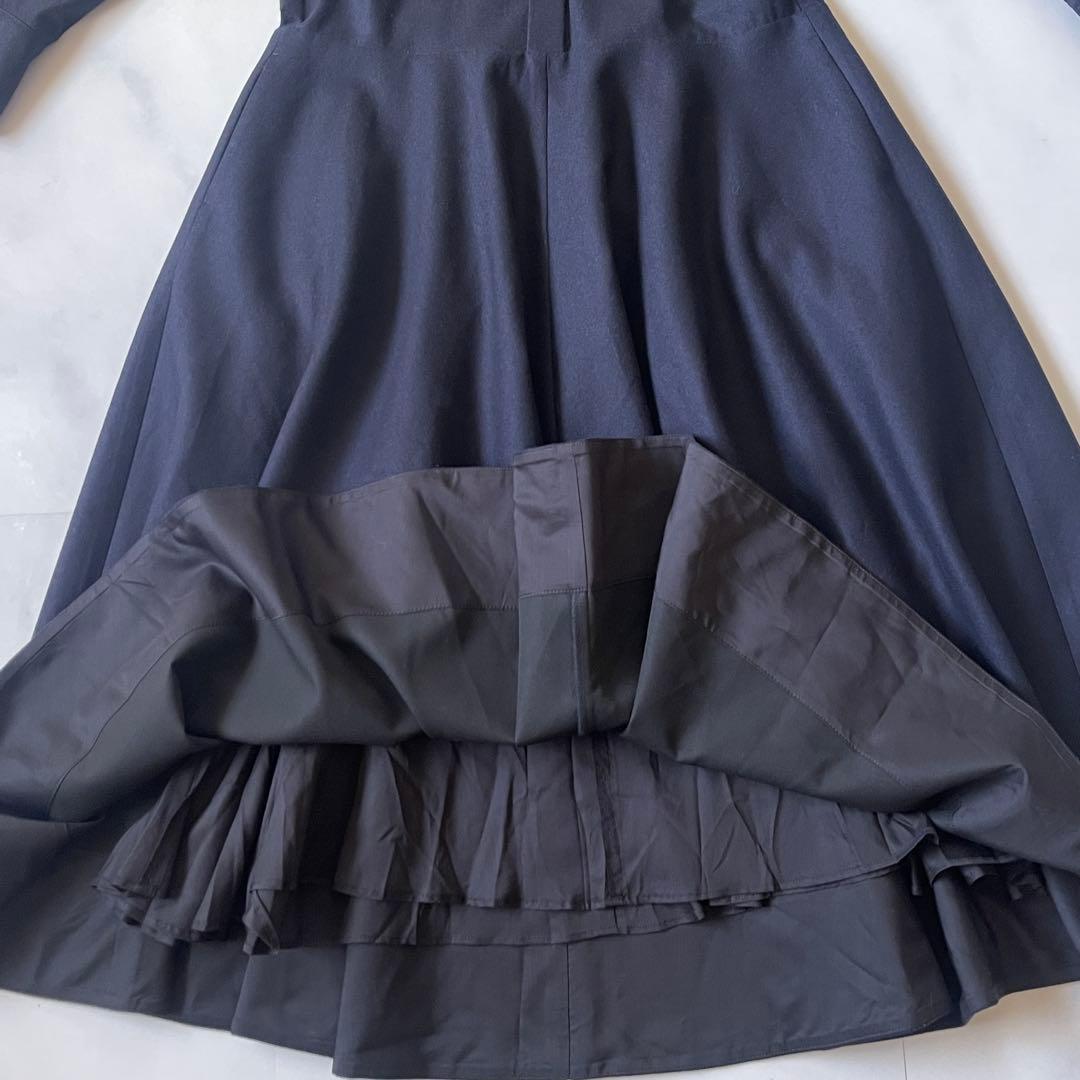 2024 エブール ウールカシミアポプリン リボンタイワンピース 定価10.8万