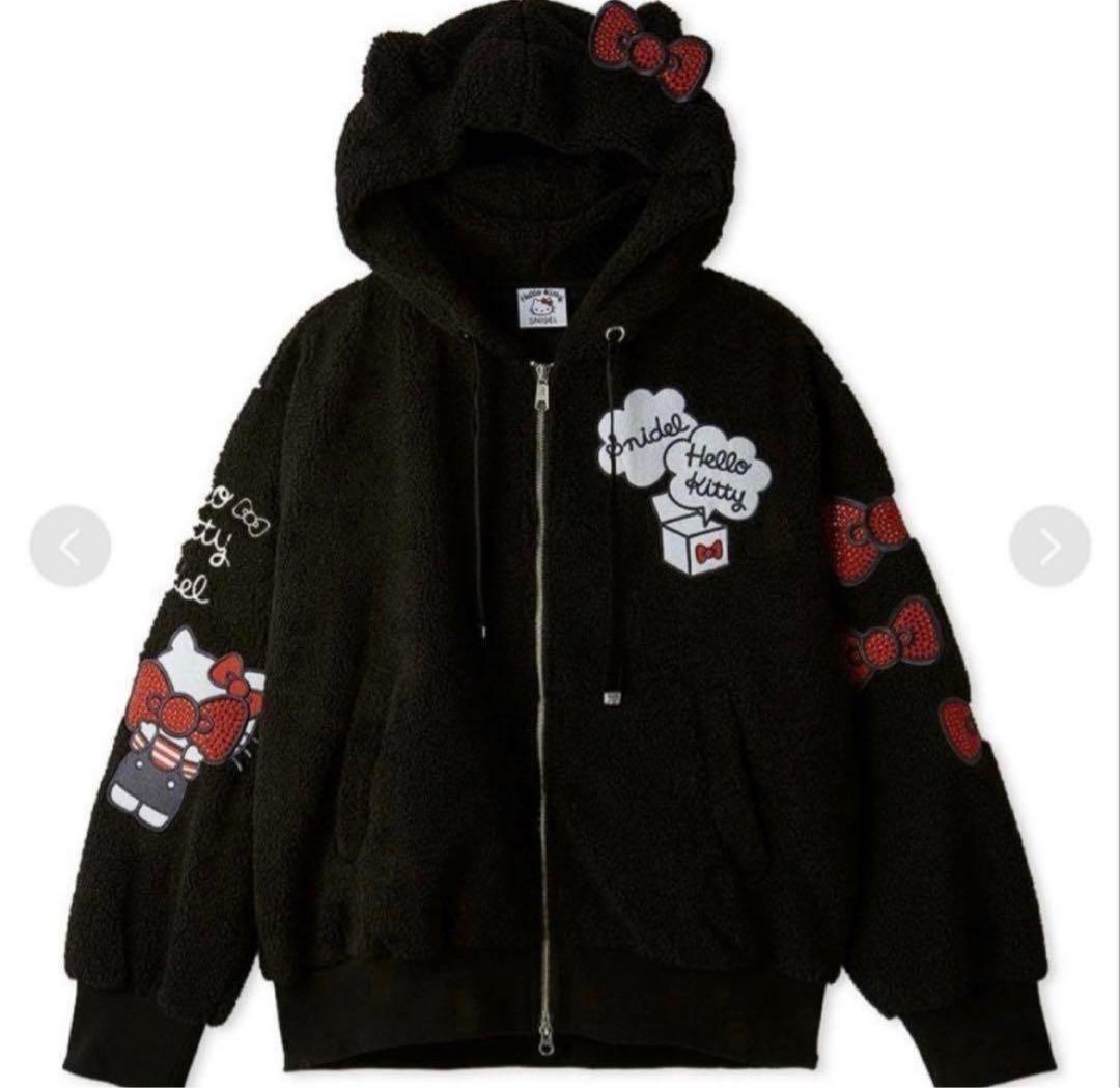 【新品・未使用】SNIDEL × ハローキティ コラボ ボアパーカー　ブラック