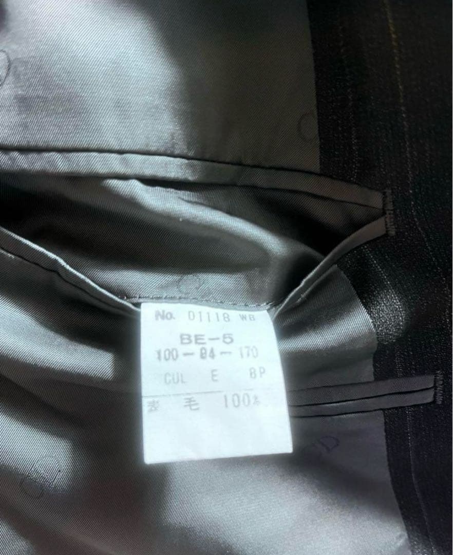 成人式 スーツ ディオール セットアップ ブラック ダブル ストライプ 90s